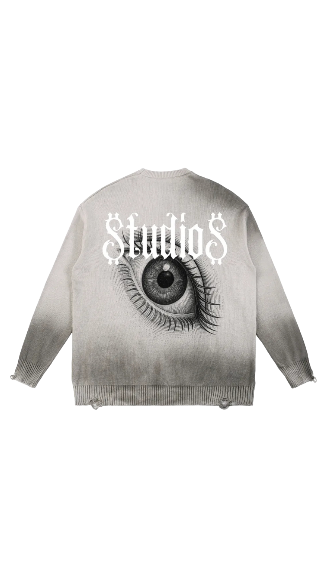 Sun Fade Distressed Ripped Crewneck sweater