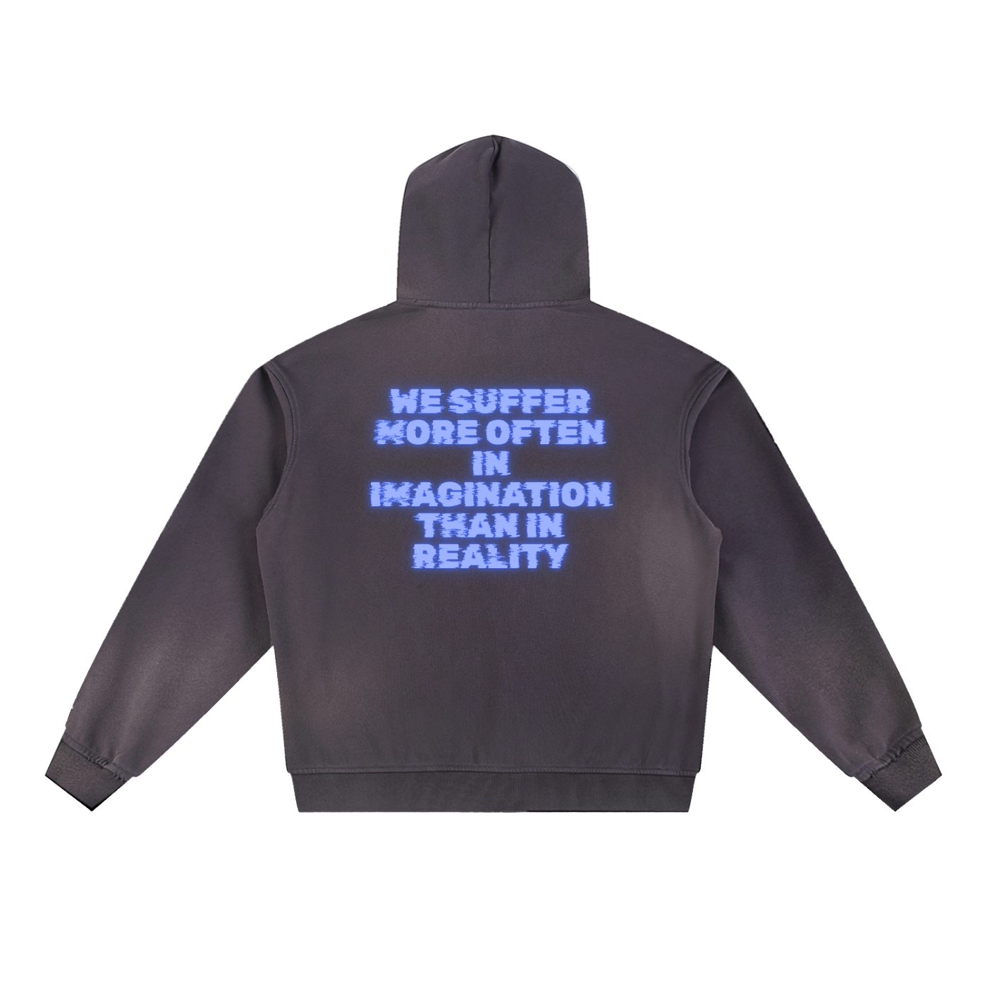 Sun Fade Frayed Fleece Hoodie