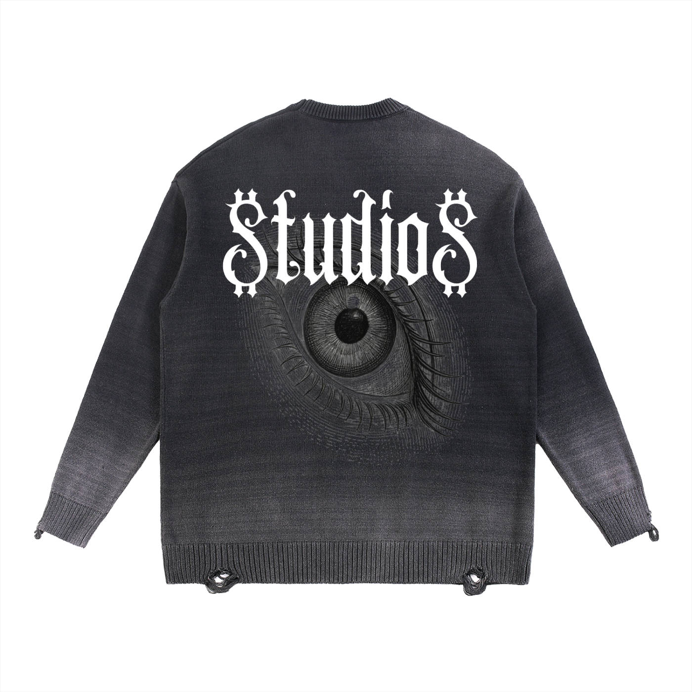 Sun Fade Distressed Ripped Crewneck sweater