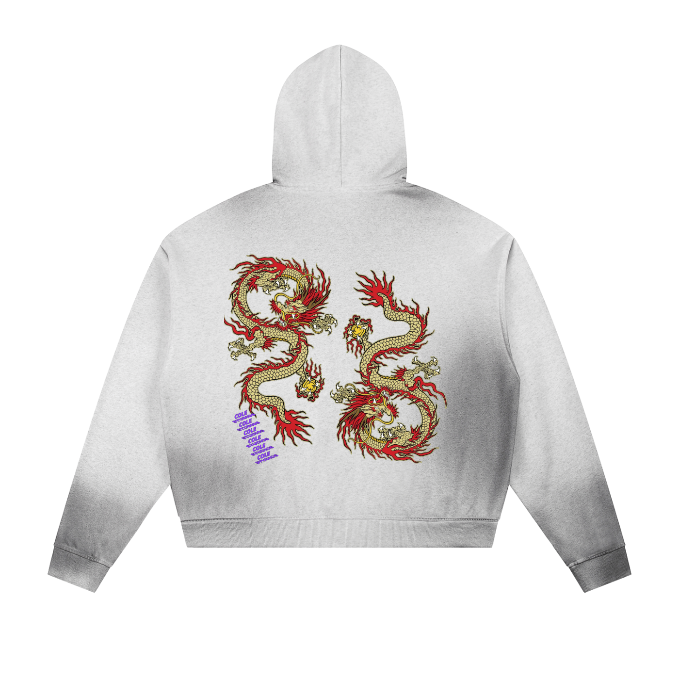Sun Fade Frayed Raw Edge Fleece Zip Hoodie
